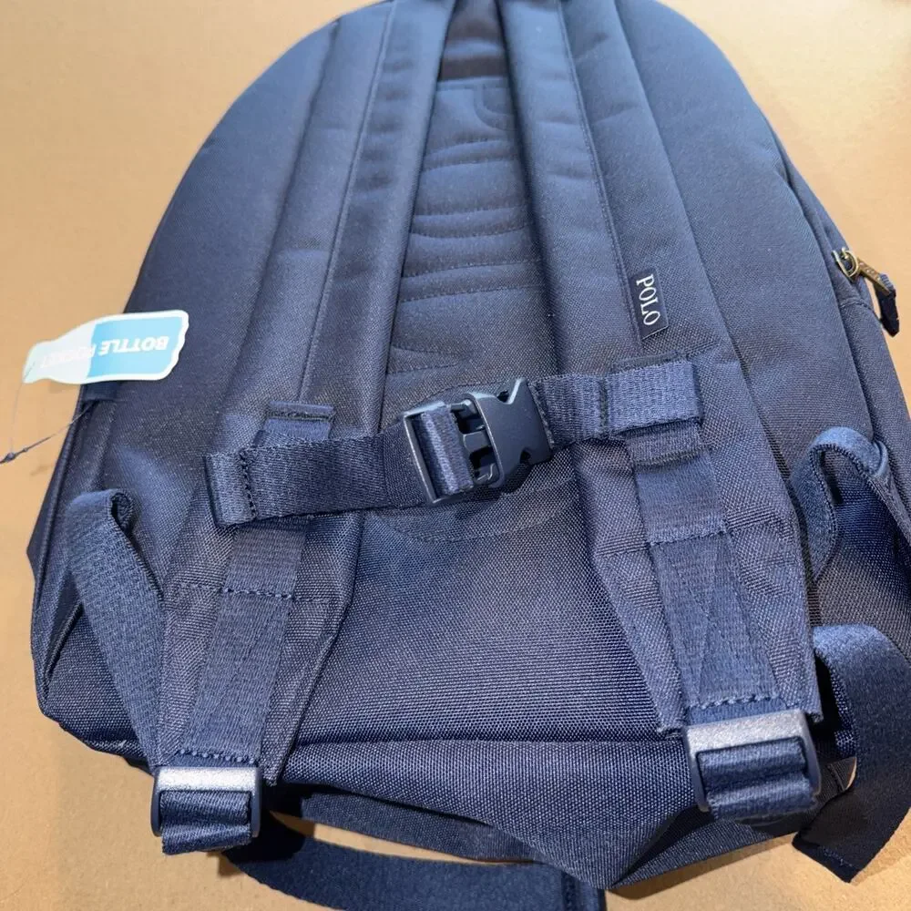 Polo Ralph Lauren Navy Backpack Full Size Laptop Unisex Embroidered Bear School